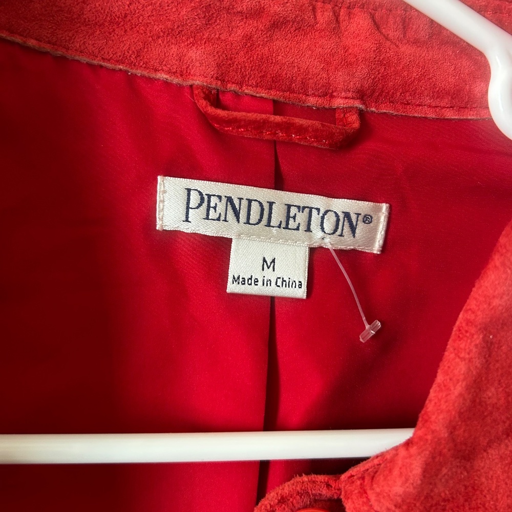 Red Suede Pendleton Shirt Jacket - image 3